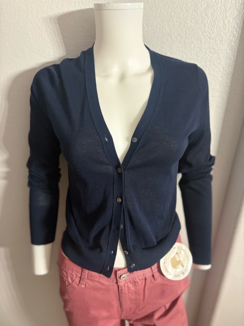 Banana Republic Navy Button-Front V-Neck Cardigan